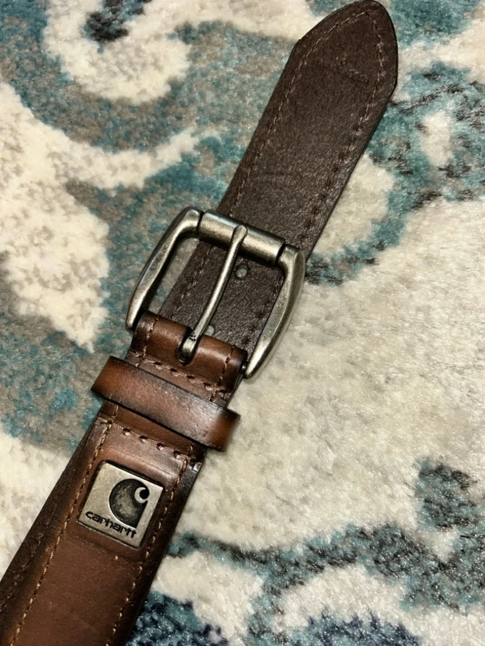 Carhartt Brown Leather Belt Bag Strap with Metal Buckle